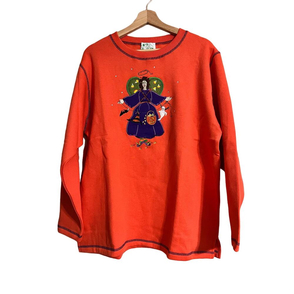 The Quacker Factory Witch Halloween Sweatshirt Large NWT